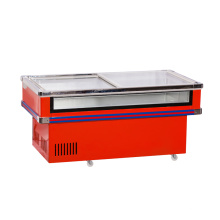 One Compressor Refrigerated and Frozen Front Clear Seafood Freezer